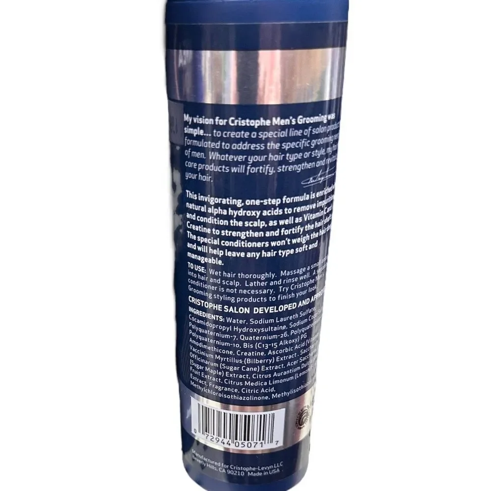 Christophe Beverly Hills Men's Grooming 2 in 1 Conditioning Shampoo 10 oz, 2 CT
